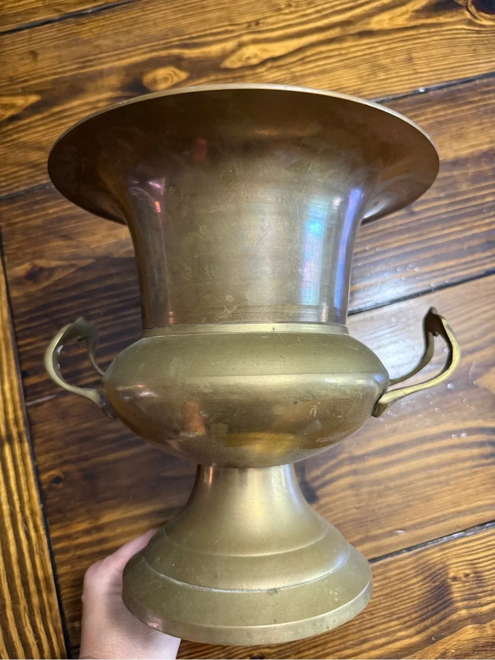 Vintage brass loving cup champagne chiller ice bucket